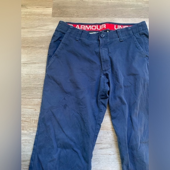 Under Amour Casual Pants Golf Pants Work Pants Khaki Blue Size 34 x 32 Men’s - Picture 6 of 11